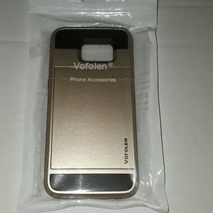 S7 edge card slot case gold
